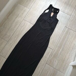 Skims black open back dress